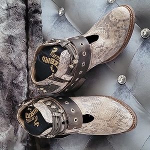 Freebird Saloon Ankle Boots Snake Print Size 8